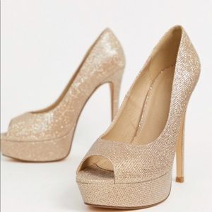 ASOS Size 38 sparkly platform peep toes